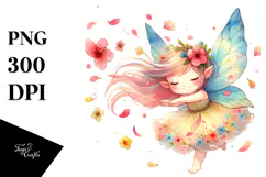 Colorful Watercolor Fairy with Wind Petals, 20 oz Tumbler Product Image 1