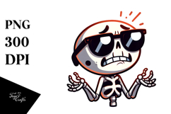 Goofy Cartoon Skeleton with Oversized Sunglasses, Product Image 1