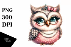 Funny Owl Vintage Flower | Clipart Product Image 1