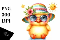 Cute Baby Duck with Sunglasses | Sublimation Clipart Product Image 1