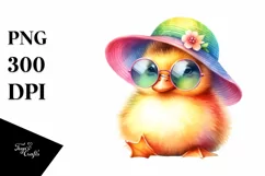 Cute Baby Duck with Sunglasses | Sublimation Clipart Product Image 1