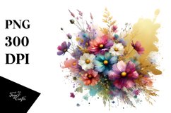 Vibrant Bouquet with Cosmos | Clipart Product Image 3