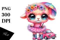 Crazy Cute Baby Lamb PNG Product Image 1