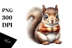 Digital Watercolor Baby Squirrel, Transparent PNG Product Image 1