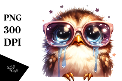 Cute Bird with Sunglasses PNG Product Image 1