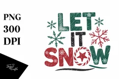 Retro Let It Snow Christmas PNG Product Image 1