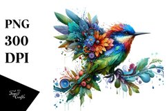 Colorful Bird made of Flowers PNG Product Image 3