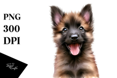 Watercolor Baby Malinois with Big Eyes, Transparent PNG Product Image 1