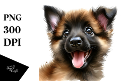 Watercolor Baby Malinois with Big Eyes, Transparent PNG Product Image 1