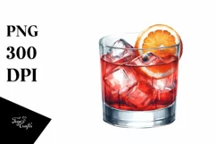 Watercolor Negroni Clipart Product Image 3