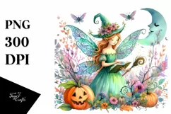 Simple Vibrant Fairy Halloween Clipart Product Image 3