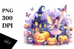 Simple Vibrant Fairy Halloween Clipart Product Image 1