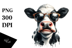 Funny Cow with Sunglasses PNG Product Image 1