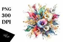 Colorfull Bouquet with Calla Lily | Clipart Product Image 1