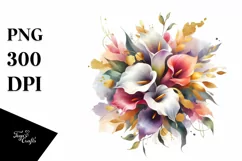 Colorfull Bouquet with Calla Lily | Clipart Product Image 1