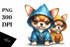 Expressive Chihuahua with Raincoat PNG Product Image 1