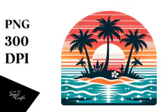 Retro Tropical Island Sunset, 20 oz Tumbler Product Image 1