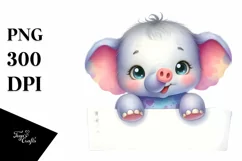 Baby Elephant with Big Eyes | Sublimation | Clipart Product Image 3