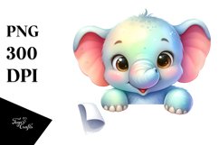 Baby Elephant with Big Eyes | Sublimation | Clipart Product Image 3