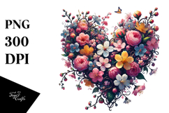 Spring Heart Digital Painting PNG Product Image 1