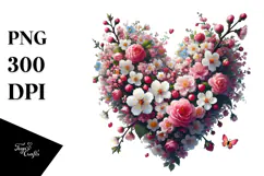 Spring Heart Digital Painting, High Quality PNG Product Image 1