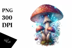 Detailed Magical Mushroom, PNG Product Image 1