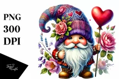 Detailed Valentines Gnome PNG Product Image 1