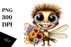 Baby Dragonfly Eyes Watercolor Clipart Product Image 3