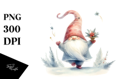Washed Watercolor Dancing Gnome PNG Product Image 1