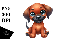 Cute Cartoon Rhodesian Ridgeback Watercolor Cute PNG Product Image 1