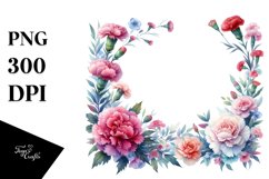Colorful Carnation Frame, Transparent PNG Product Image 3