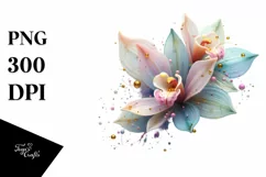 -like Orchid, Watercolor Splash PNG Product Image 3