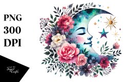 Digital Painting of Adorned Smiling Moon Product Image 1