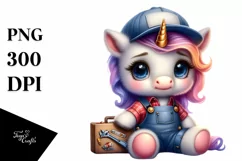 Pastel Baby Unicorn Mechanic Clipart Product Image 3