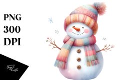 Snow Man with Scarf PNG Product Image 1