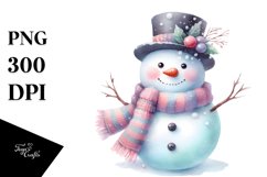 Snow Man with Scarf PNG Product Image 1