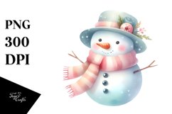 Snow Man with Scarf PNG Product Image 1