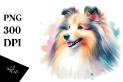 Cute Pastel Shetland Sheepdog | Clipart Product Image 1