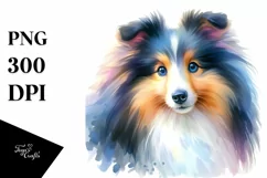 Cute Pastel Shetland Sheepdog | Clipart Product Image 1
