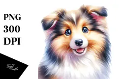 Watercolor Baby Collie PNG Product Image 1