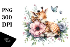 Whimsical Baby Giraffe PNG Product Image 1