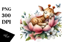 Whimsical Baby Giraffe PNG Product Image 1