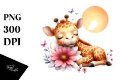 Whimsical Baby Giraffe PNG Product Image 1