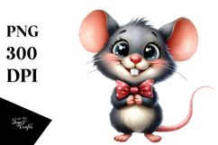 Excited Mouse Standing Bow | Sublimation | Clipart Product Image 1