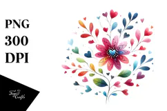 Simple Flower Hearts Digital Painting Product Image 1