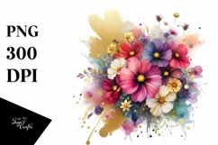 Vibrant Floral Bouquet | Clipart Product Image 1