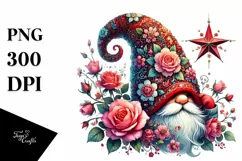 Valentines Gnome with Detailed Hat, Transparent PNG Product Image 1