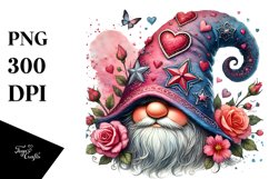 Valentines Gnome with Detailed Hat, Transparent PNG Product Image 1