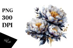 Peonies Watercolor Splash | Sublimation | Clipart Product Image 1