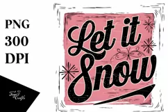 Retro Let It Snow Christmas Png Product Image 5
